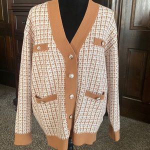 Cardigan-Study Me Brown Tweed Cardigan
